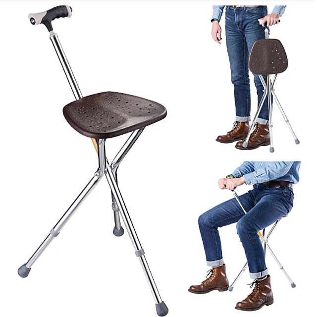 walking cane with seat 300 lb capacity