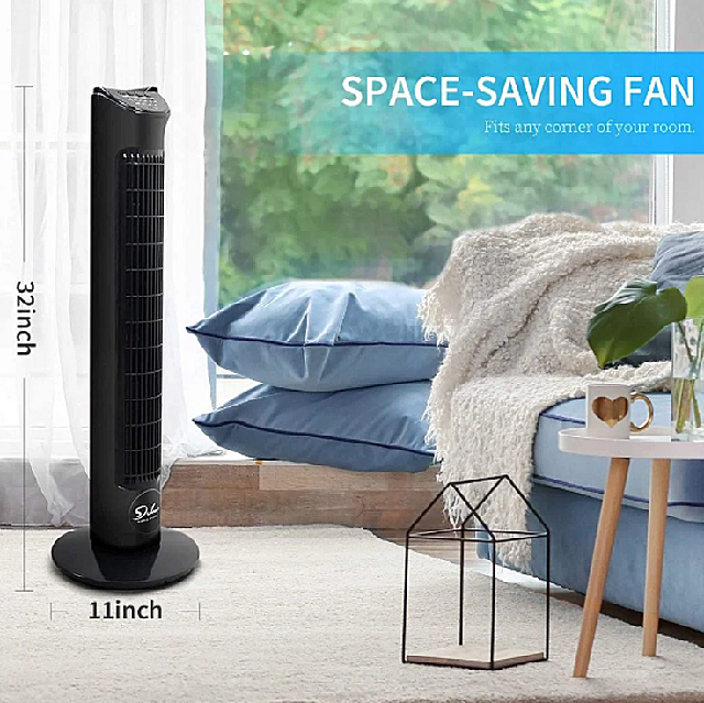 32 inches oscillating tower fan